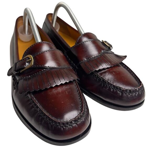 Cole Haan Men’s Flat Leather Shoe Wine Kiltie Loafer Sz 9D Career Preppy Classic - Picture 1 of 16